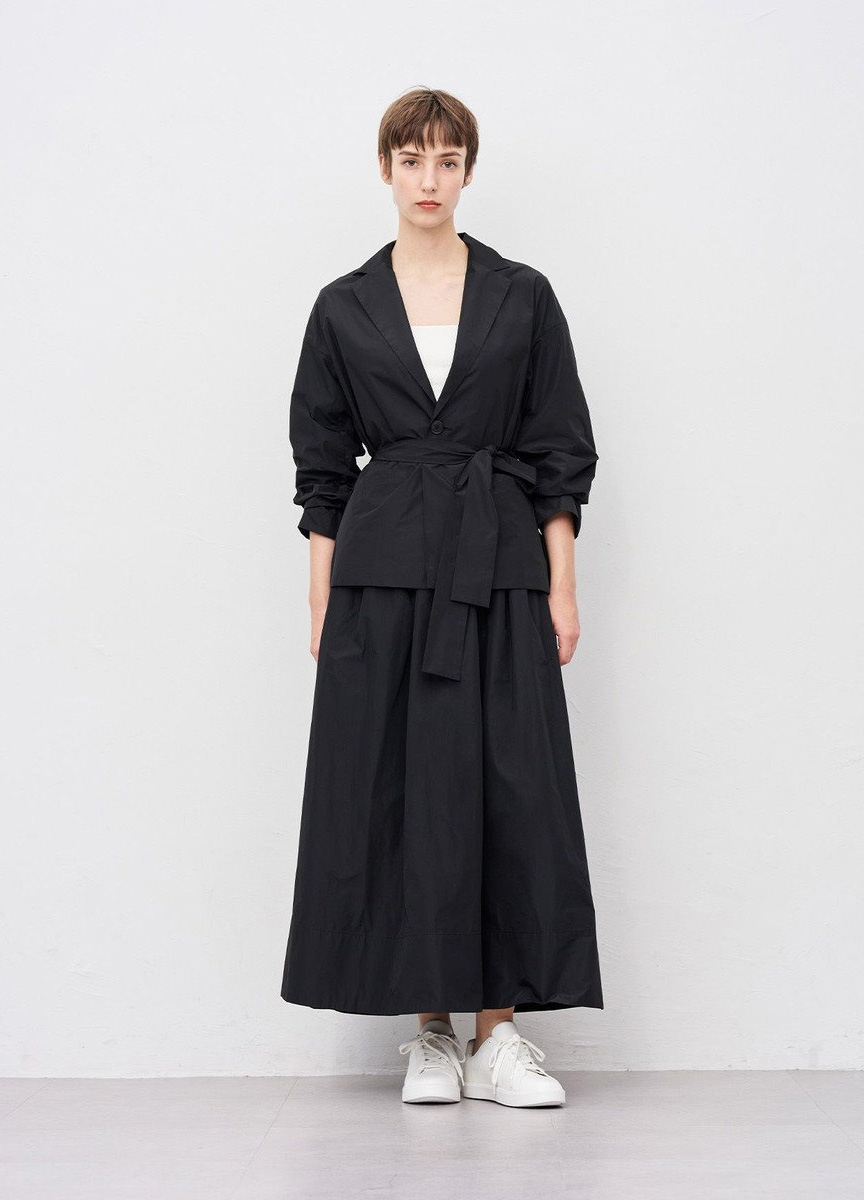 份量感塔夫綢長傘裙